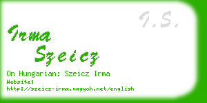irma szeicz business card